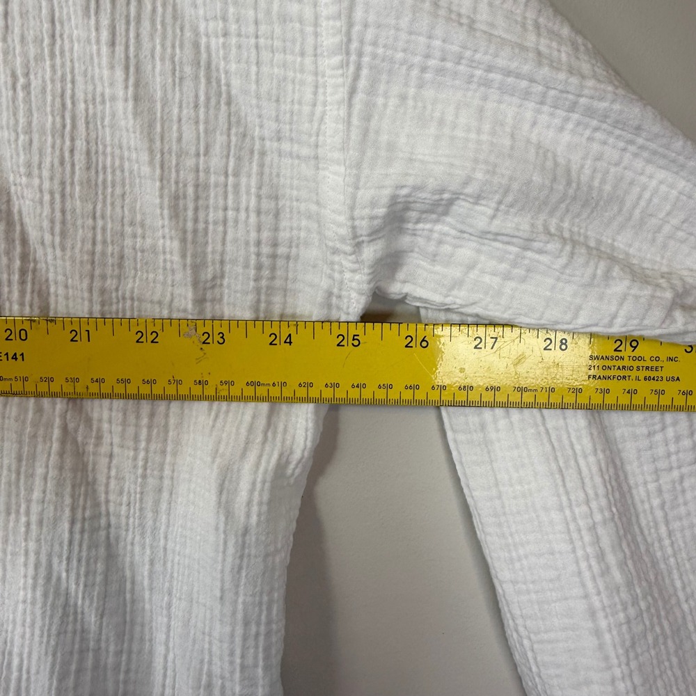 Good Eileen Fisher Kimono Cardigan Women XL White Organic Cotton Gauze - Picture 9 of 10